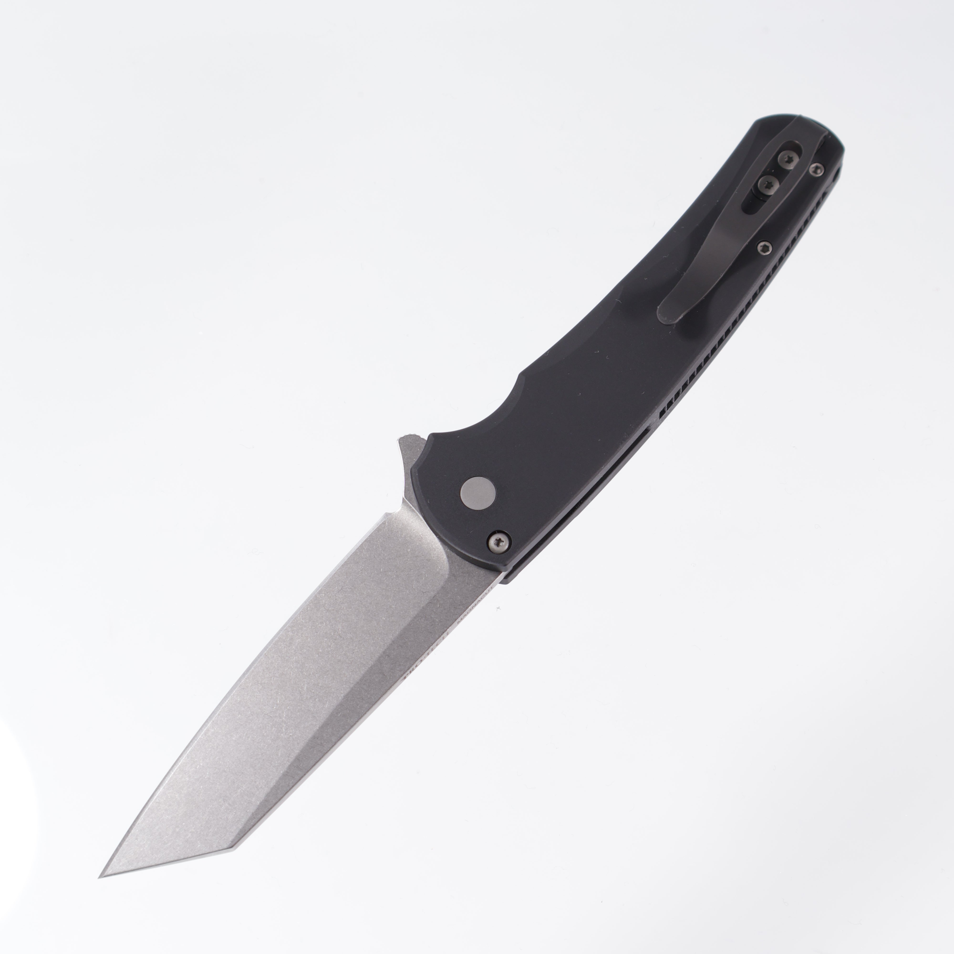 Pro-Tech Malibu - Black Aluminum - Stonewash Magnacut Reverse Tanto - 5401