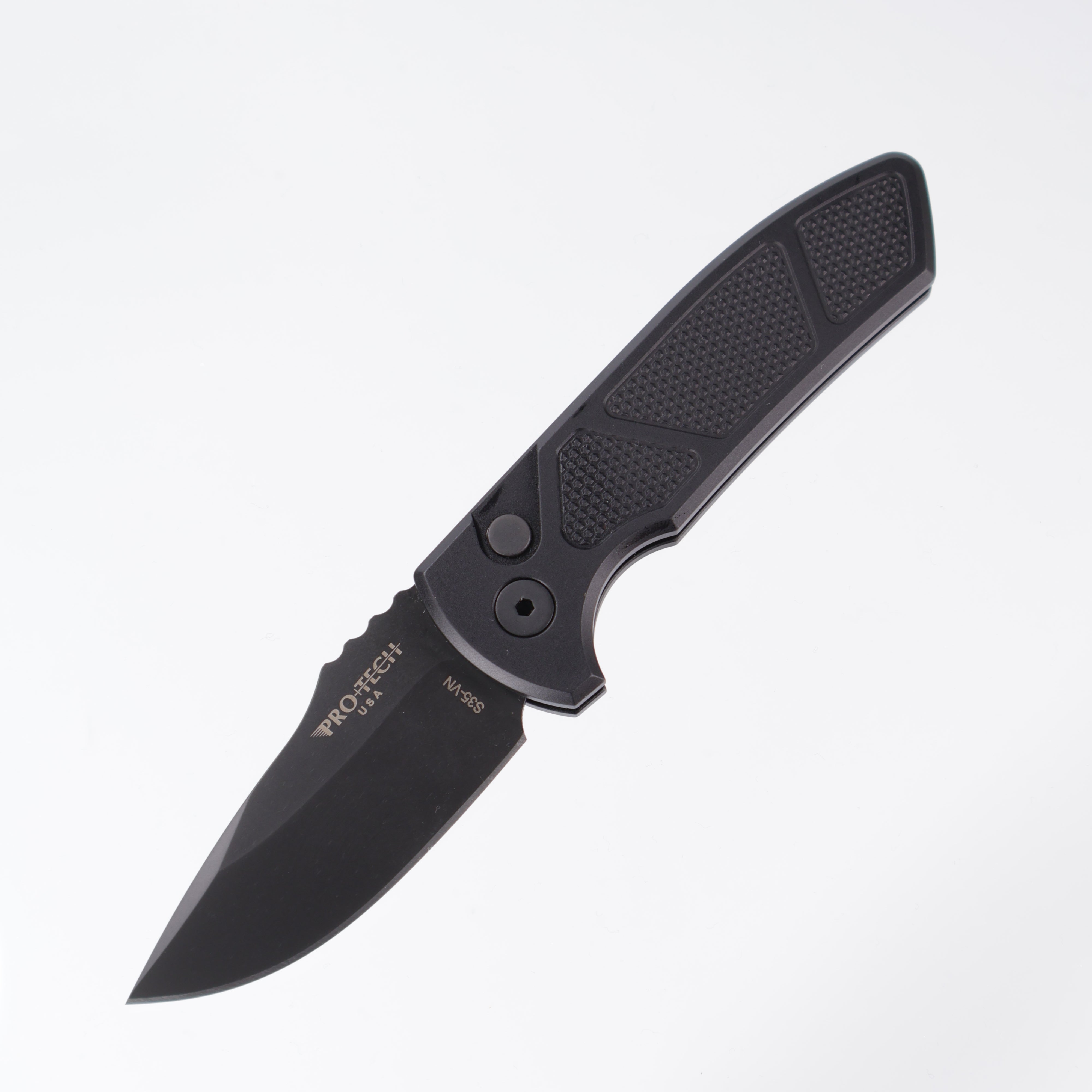 Protech SBR LG407 - Black Handle w/ Knurling - DLC S35VN
