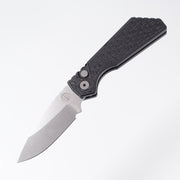Pro-Tech Strider PT+ - Black Aluminum w/ Gridlock Texture - Stonewash S35VN - PT205-Gridlock