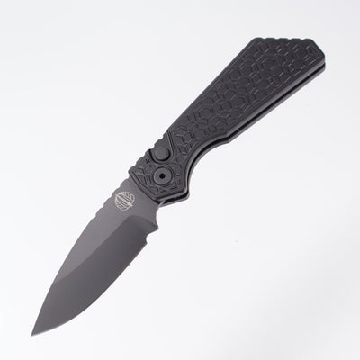 Pro-Tech PT Plus Gridlock Black Aluminum Handle w/ Black Hardware & DLC MagnaCut Blade PT207-Gridlock