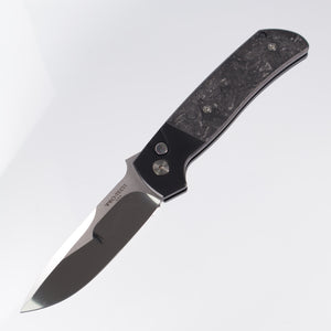 Pro-Tech Terzuola ATCF Auto 2024 Custom 003 Dark Matter Fat Carbon, 3D Ti Clip, Mike Irie Hand Ground Blade