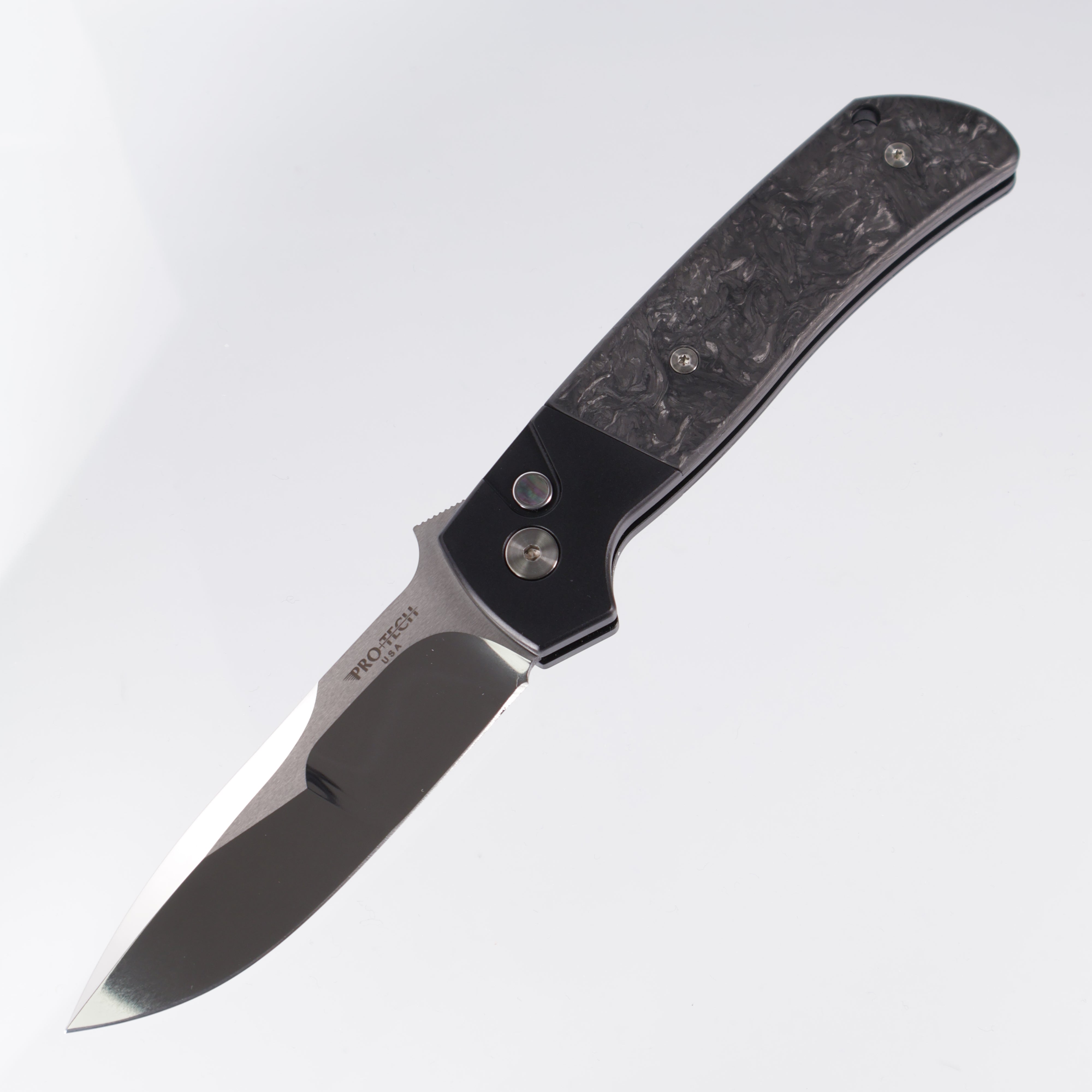 Pro-Tech Terzuola ATCF Auto 2024 Custom 003 Dark Matter Fat Carbon, 3D Ti Clip, Mike Irie Hand Ground Blade