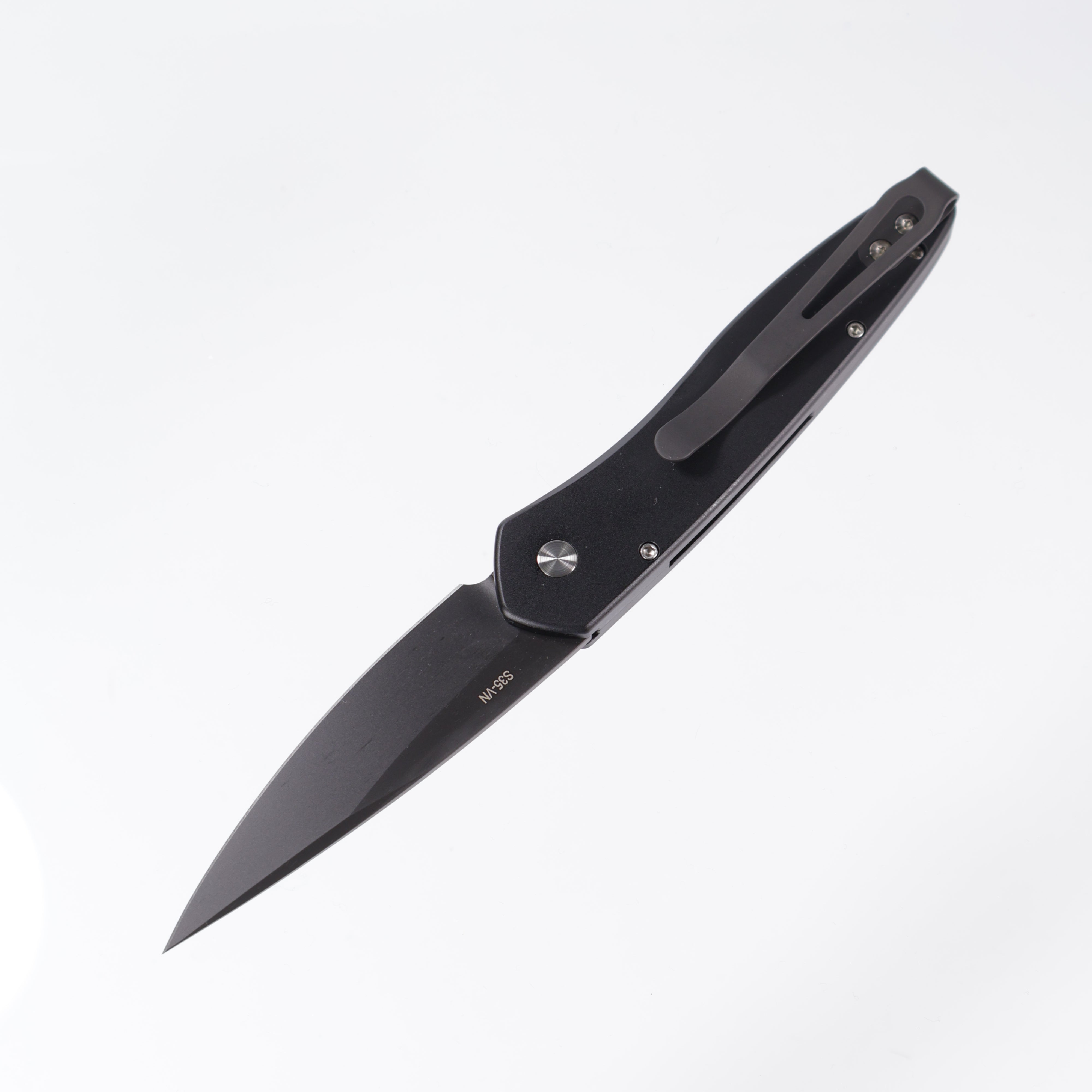 Protech Newport 3407 - Black Handle - DLC S35VN