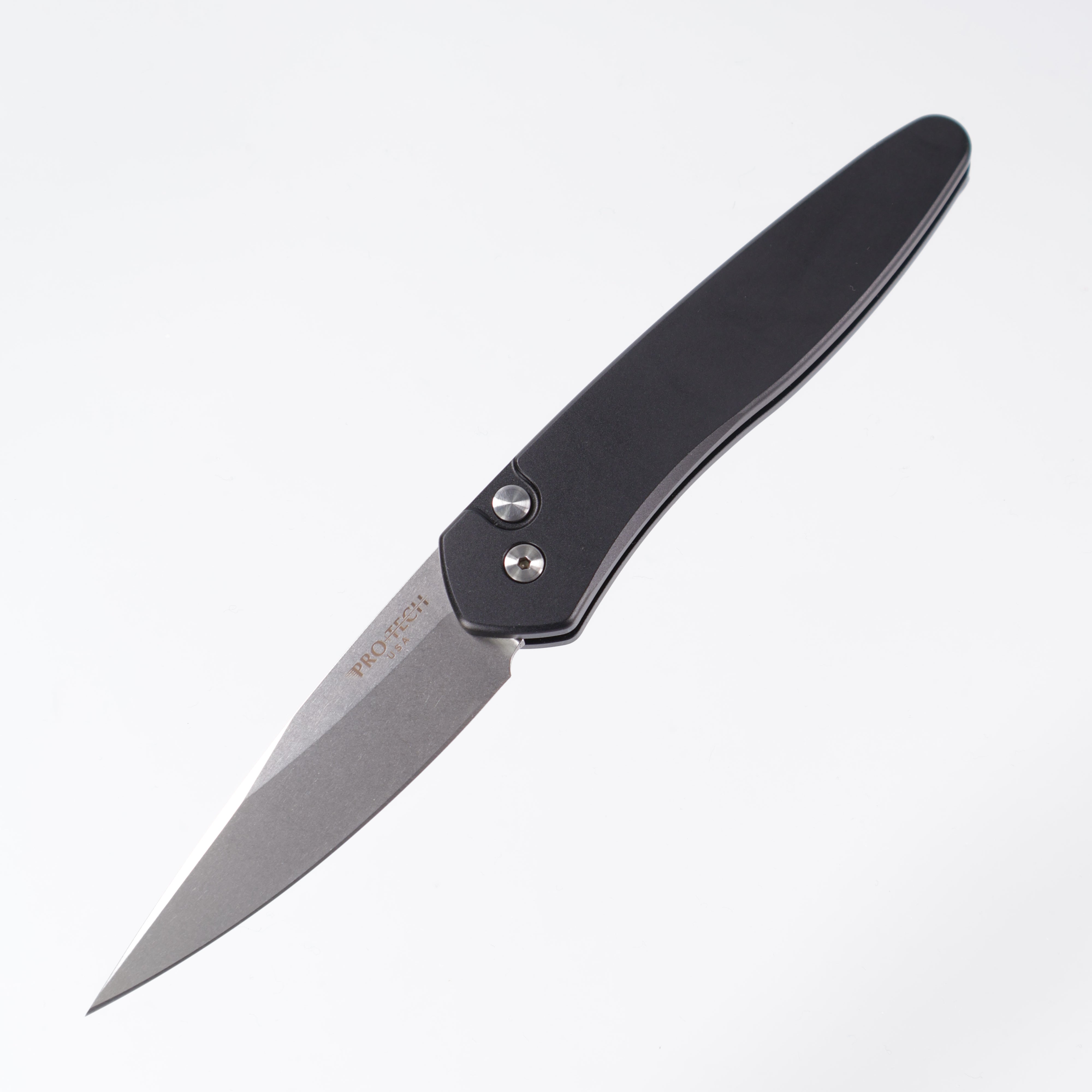 Protech Newport 3405 - Black Handle - Stonewash S35VN