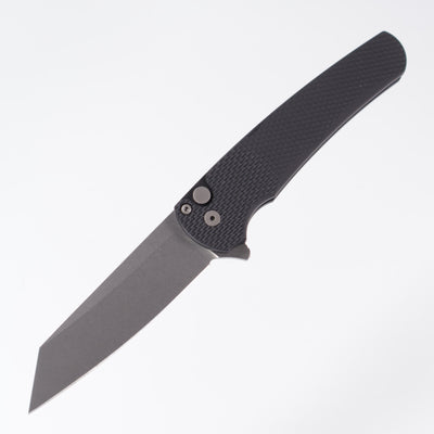 Pro-Tech Malibu - Black Textured Aluminum - Stonewash Magnacut Reverse Tanto - 5405