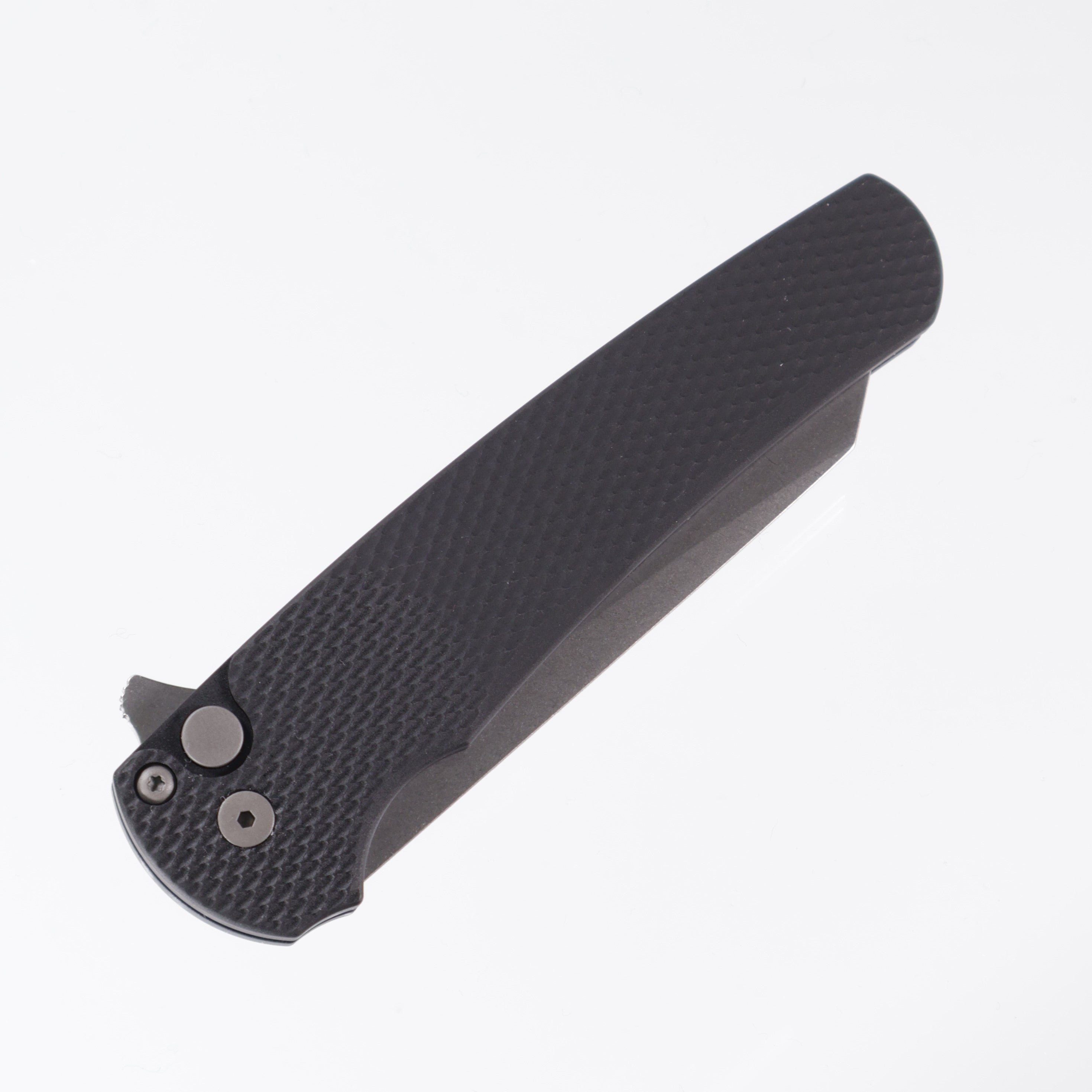 Pro-Tech Malibu - Black Textured Aluminum - Stonewash Magnacut Reverse Tanto - 5405