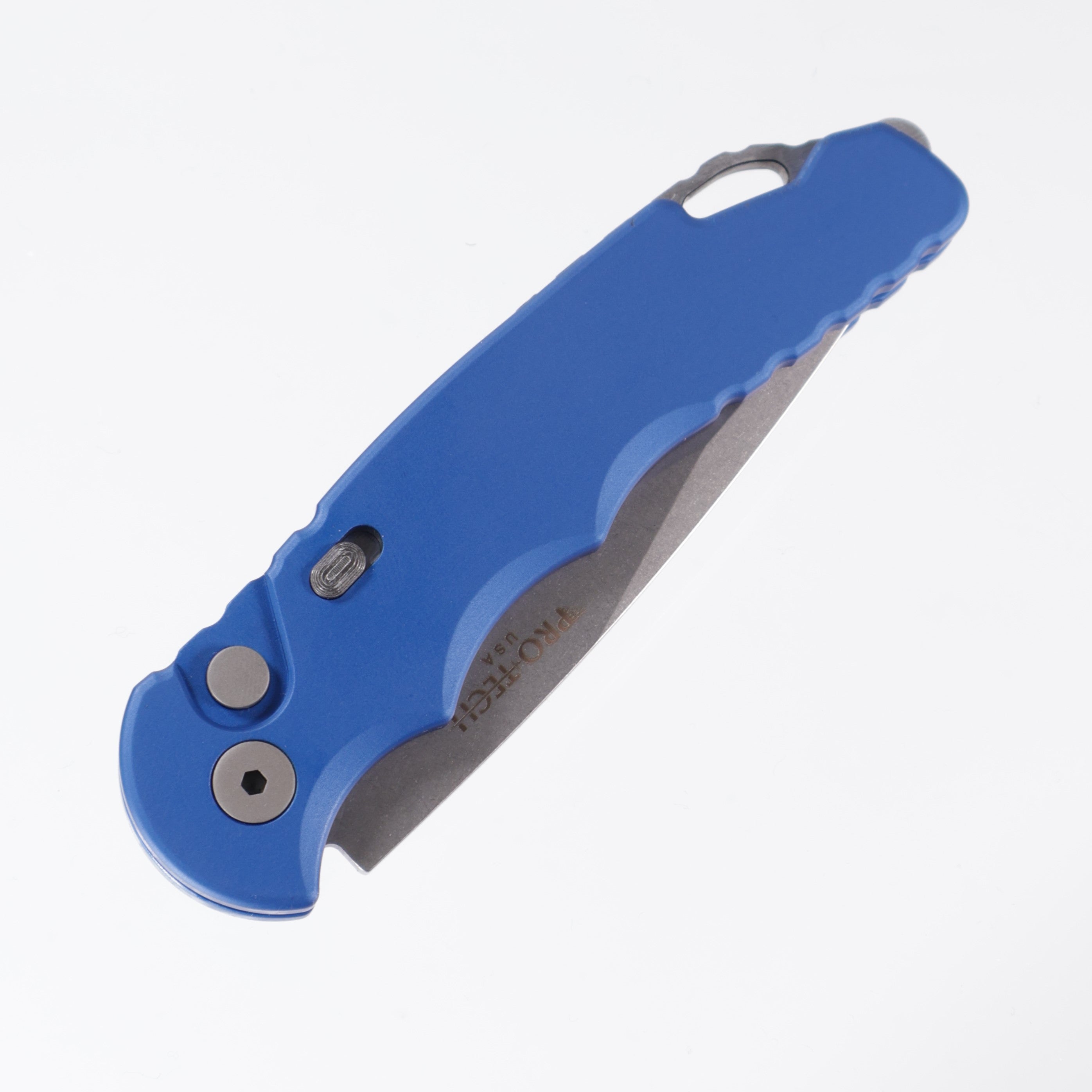 Pro-Tech TR-5 - Blue Aluminum w/ Safety - Stonewash S35VN - T501-BLUE