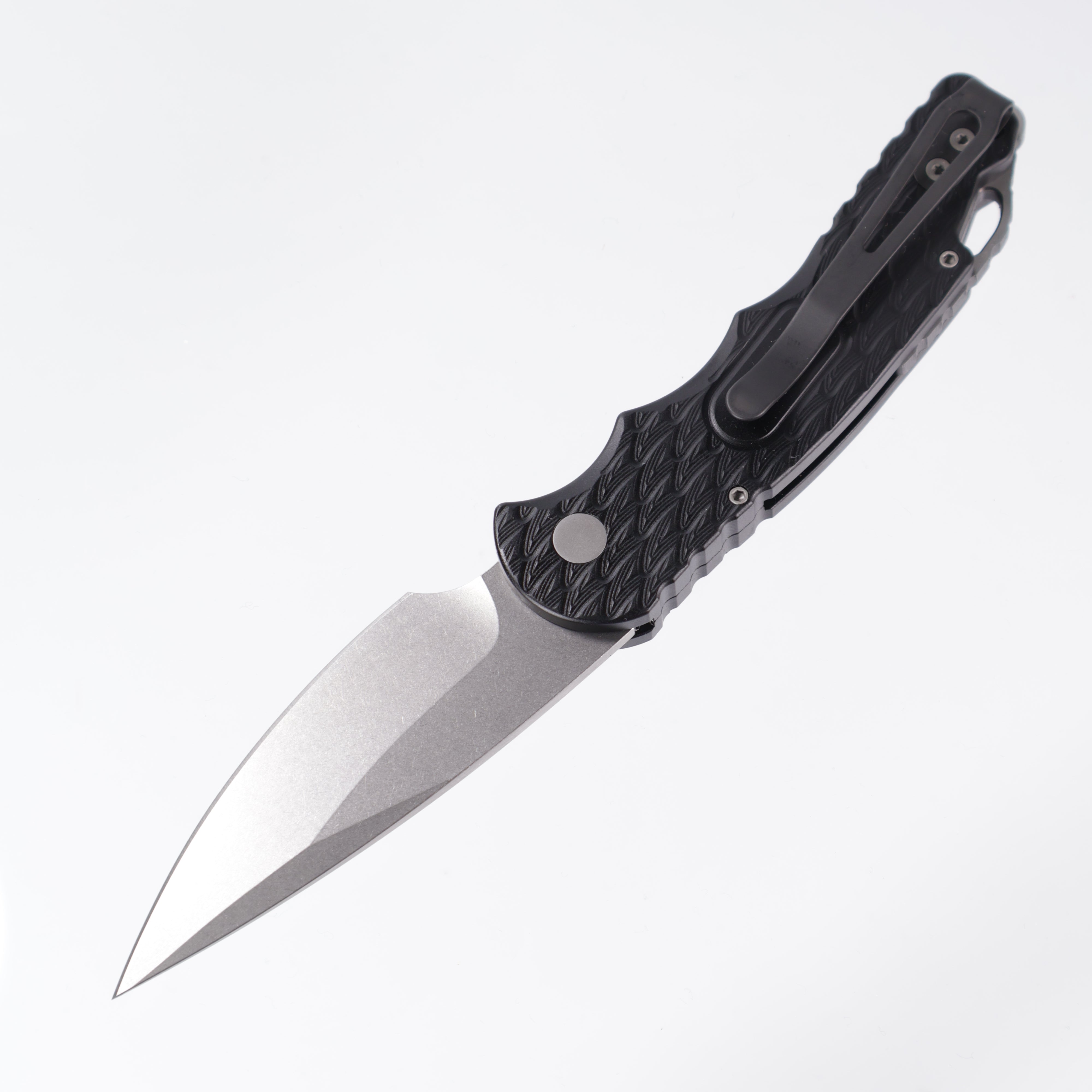 Pro-Tech TR-5 - Black Aluminum w/ Feather Texture & Safety - Stonewash S35VN - T505-F