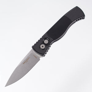 Pro-Tech TR-2 - Black Aluminum w/ Textured Corners - Stonewash Magnacut - T201