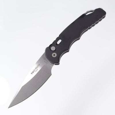 Protech TR-4 TR-4.1 - Black Handle w/ safety - Stonewash Magnacut