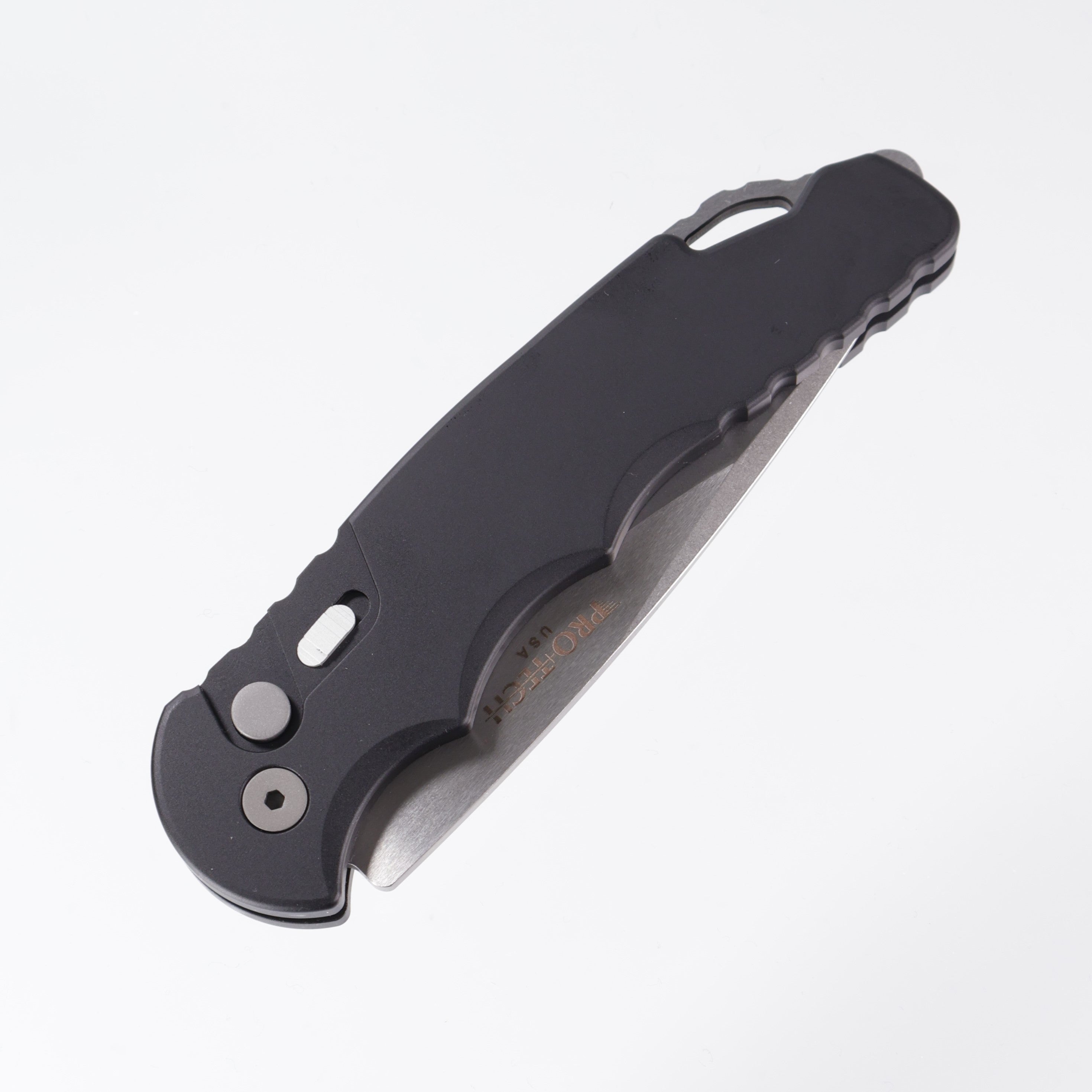 Protech TR-4 TR-4.1 - Black Handle w/ safety - Stonewash Magnacut