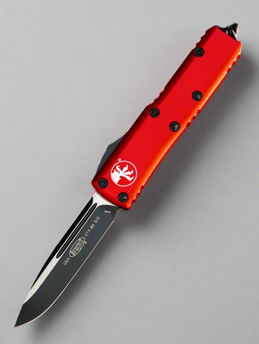 Microtech UTX-85 S/E OTF Automatic Knife Red (3.125" Black) 231-1RD