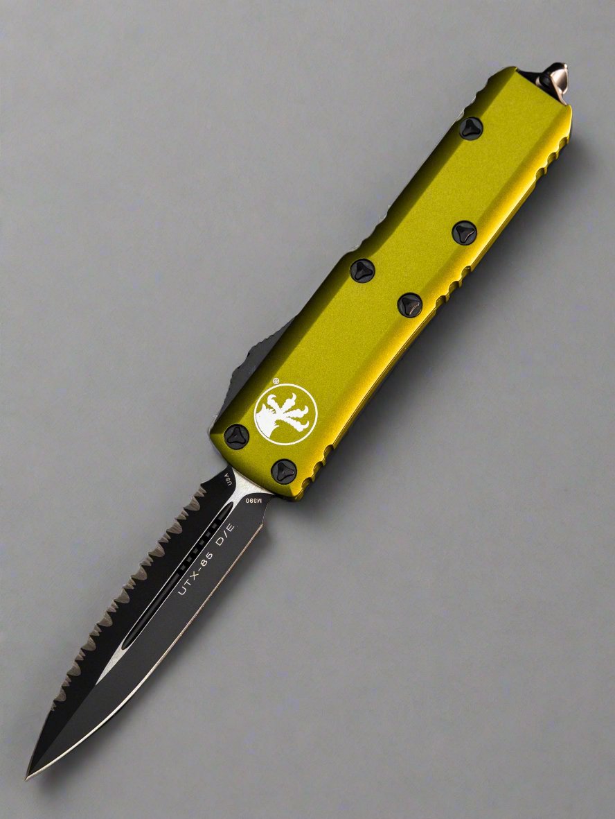 Microtech UTX-85 D/E OTF Automatic Knife OD Green (3.125" Black Full Serr
