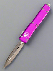 Microtech Ultratech D/E OTF Automatic Knife Violet (3.4" Apocalyptic Serrated)