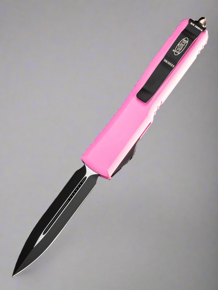 Microtech Ultratech D/E OTF Automatic Knife Pink (3.4" Black) 122-1BPK