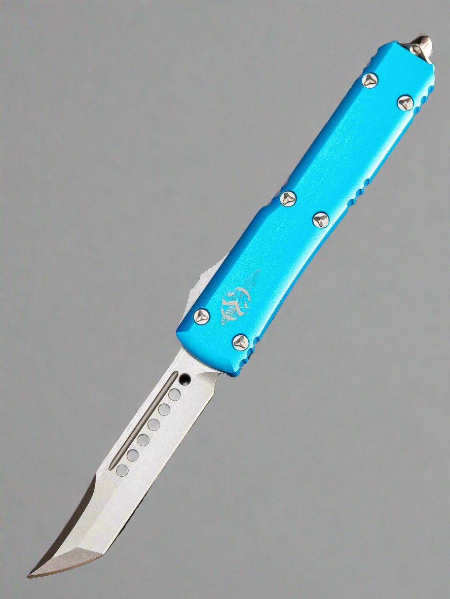Microtech Ultratech Hellhound Tanto OTF Auto Knife Blue (3.4" Stonewash)