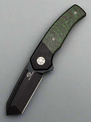 Beans Blades Mini Warrior Folder - Jungle Wear Fat Carbon, Titanium Handle, PVD M390