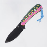 JD Custom Cheeker Compact - Mangiafico Collaboration - Forest Green/Pink w/ Multi-Color G10 & Brass Pins - Black S45VN