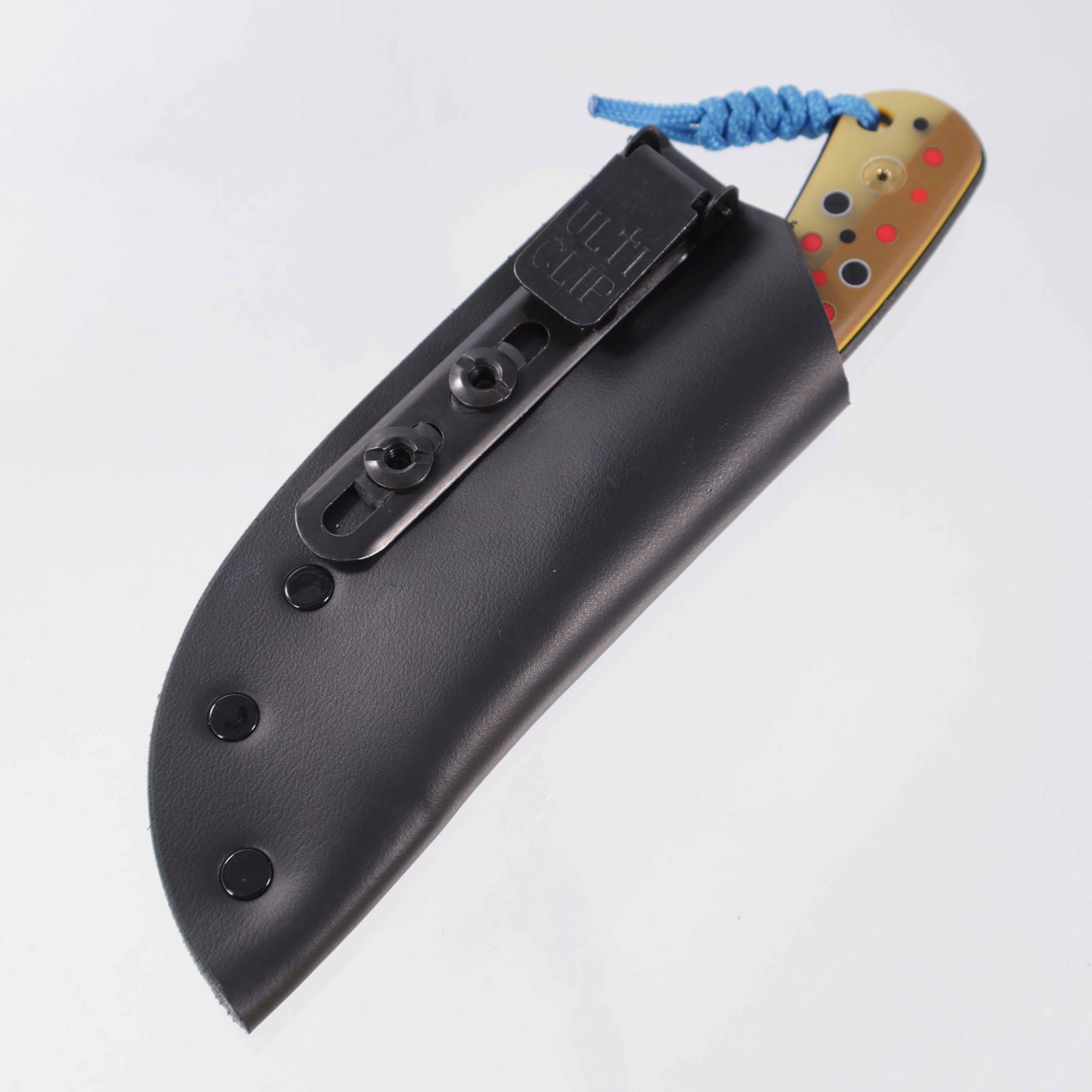 JD Custom Cheeker Compact - Mangiafico Collaboration - Brown/Tan G10 w/ Multi-Color G10 & Brass Pins - Black S45VN