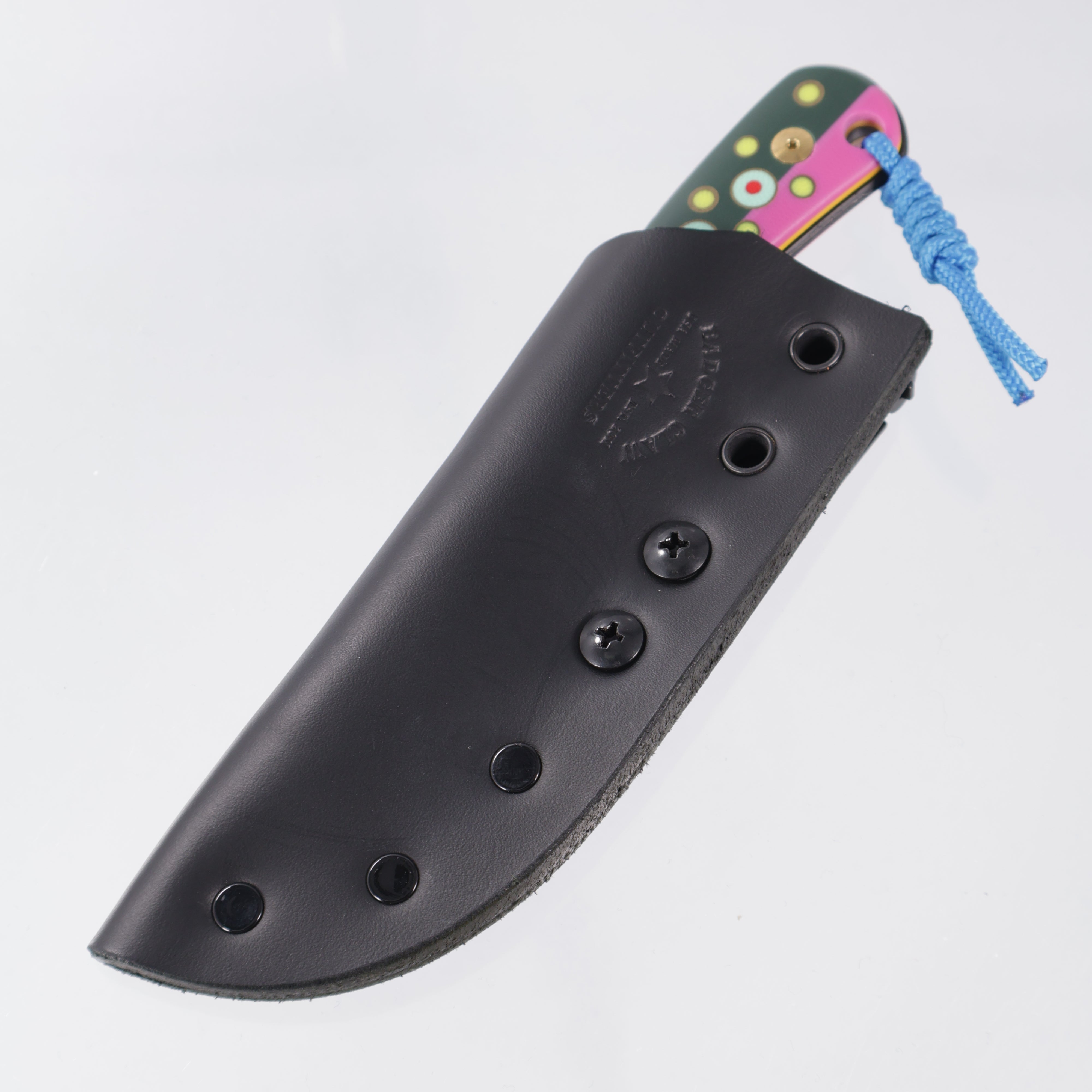 JD Custom Cheeker Compact - Mangiafico Collaboration - Forest Green/Pink w/ Multi-Color G10 & Brass Pins - Black S45VN