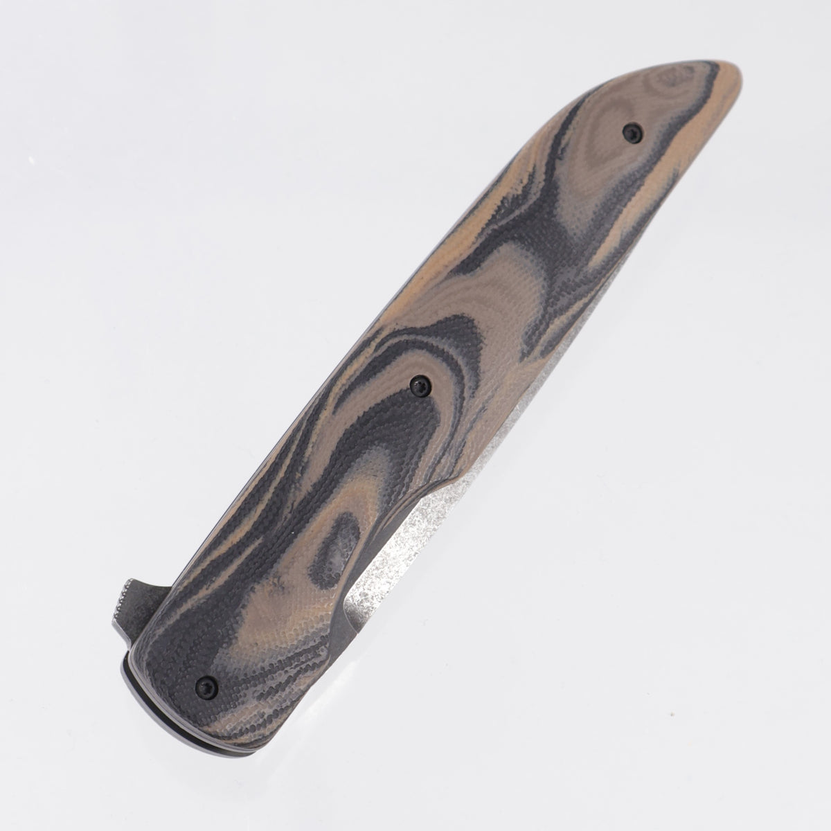 Jason Clark Model 88 - Camo Marbled G10 w/ Black Ano Ti Liners - Black Stonewash Nitro-V