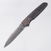 Jason Clark Model 86 Wharncliffe - 80s CamoCarbon Bolsters w/ Marbled Carbon Fiber Scales - Bulldog Damascus - BROP Exclusive