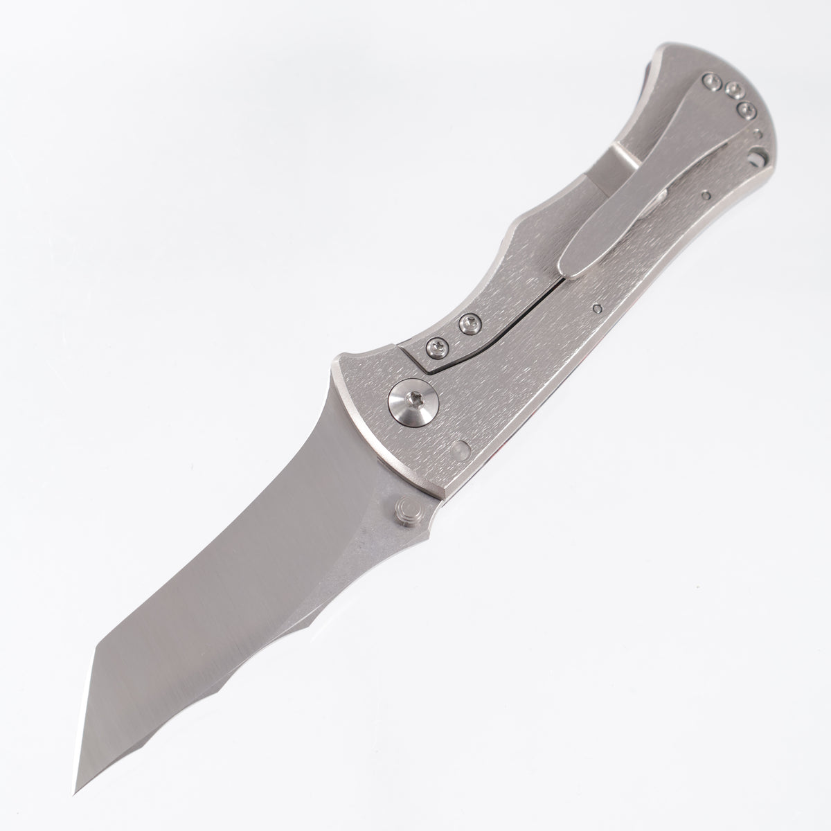 John Gray Rostrum Tanto - Orange Camo Carbon - Barked Titanium w/ Satin Hardware - Satin Magnacut