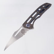 John Gray Slitter V2 Reaper - Godzilla Hide Copper TechnoCarbo Fully Ported - Blue Barked Titanium w/ Blurple Hardware - Satin Partial Serrate Magnacut