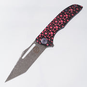 John Gray Slitter V2 Harpoon Tanto - Glow Pigment Filled G10 Full Scale - Purple/Bronze Barked Titanium w/ Purple Hardware - Dark Rain Magnacut