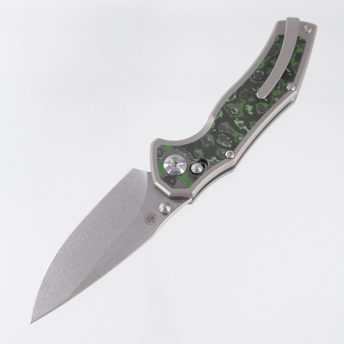 Kansept Apollo - Stonewash Titanium w/ Junglewear Fat Carbon Inlays - Stonewash S35VN - K2107V1