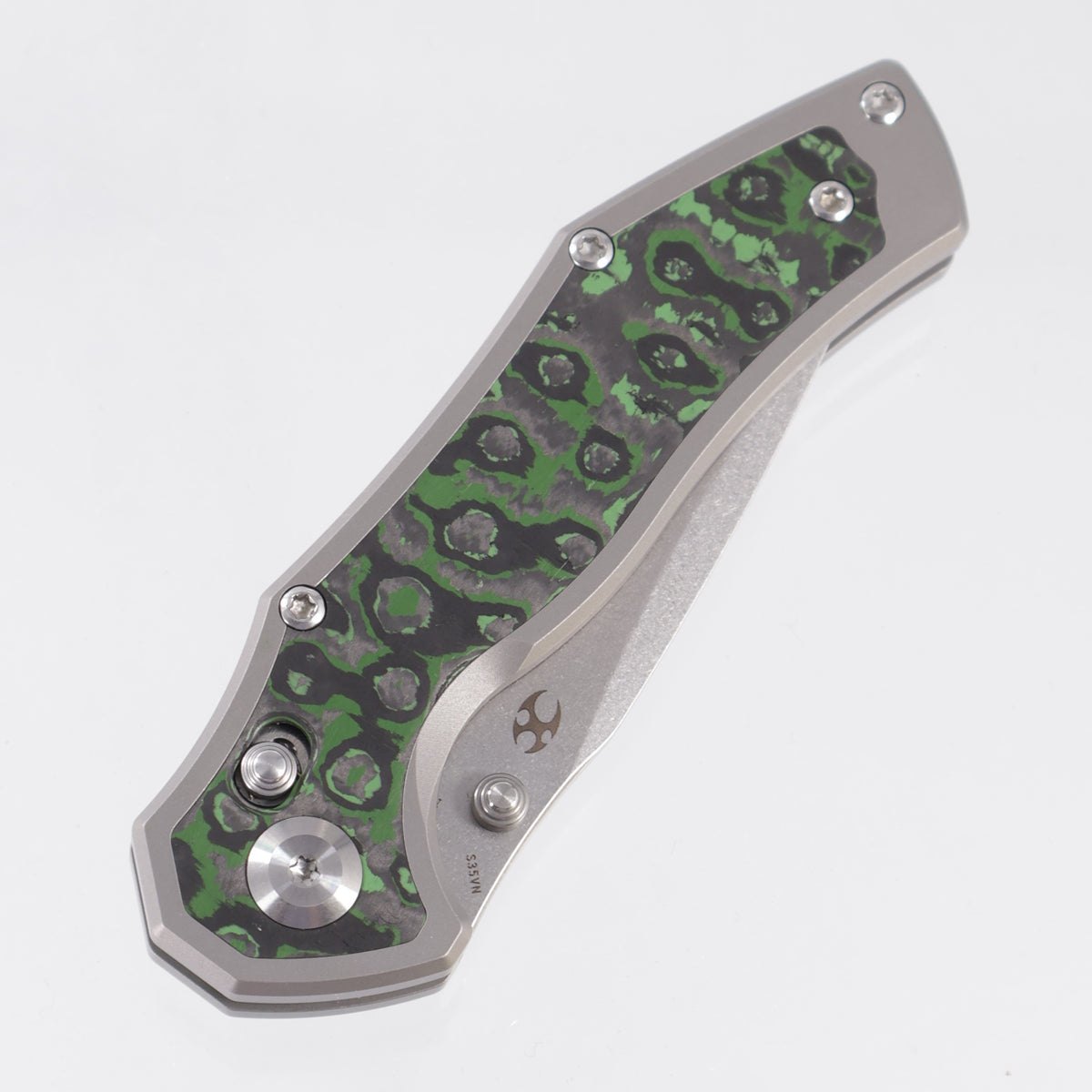 Kansept Apollo - Stonewash Titanium w/ Junglewear Fat Carbon Inlays - Stonewash S35VN - K2107V1