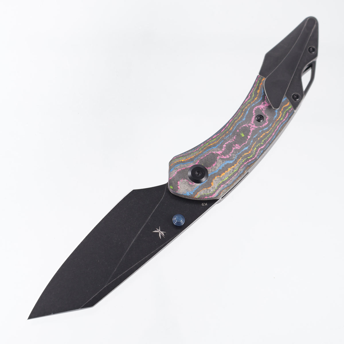 Kansept K9 - 80s Camo Carbon w/ Blackwash Titanium Bolsters - Blackwash S35VN - K1151A3