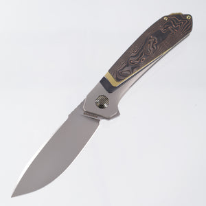 Karbon Smokeshow - M390 Bead Blasted - Ti & Copper CarbonFiber - KARB121