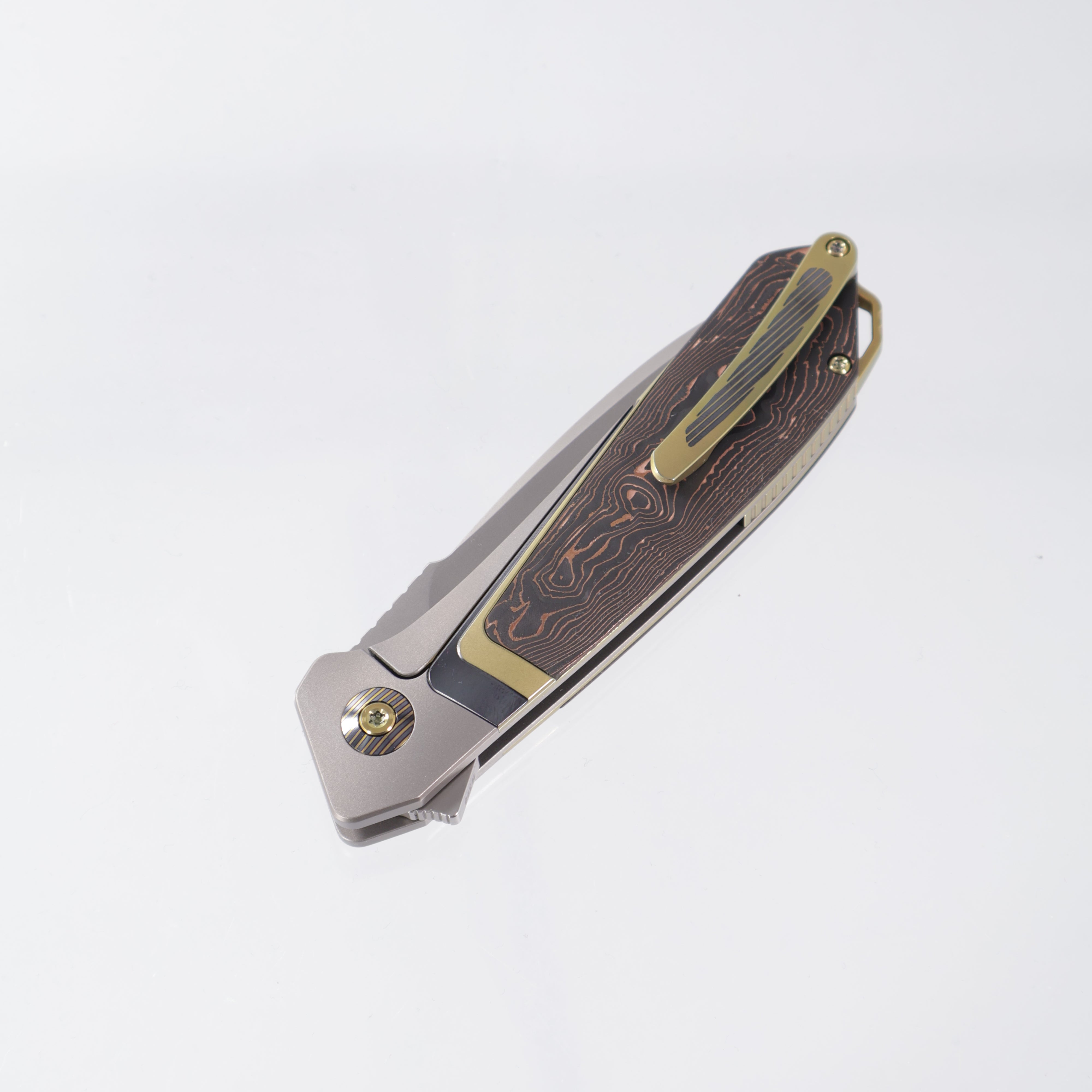 Karbon Smokeshow - M390 Bead Blasted - Ti & Copper CarbonFiber - KARB121