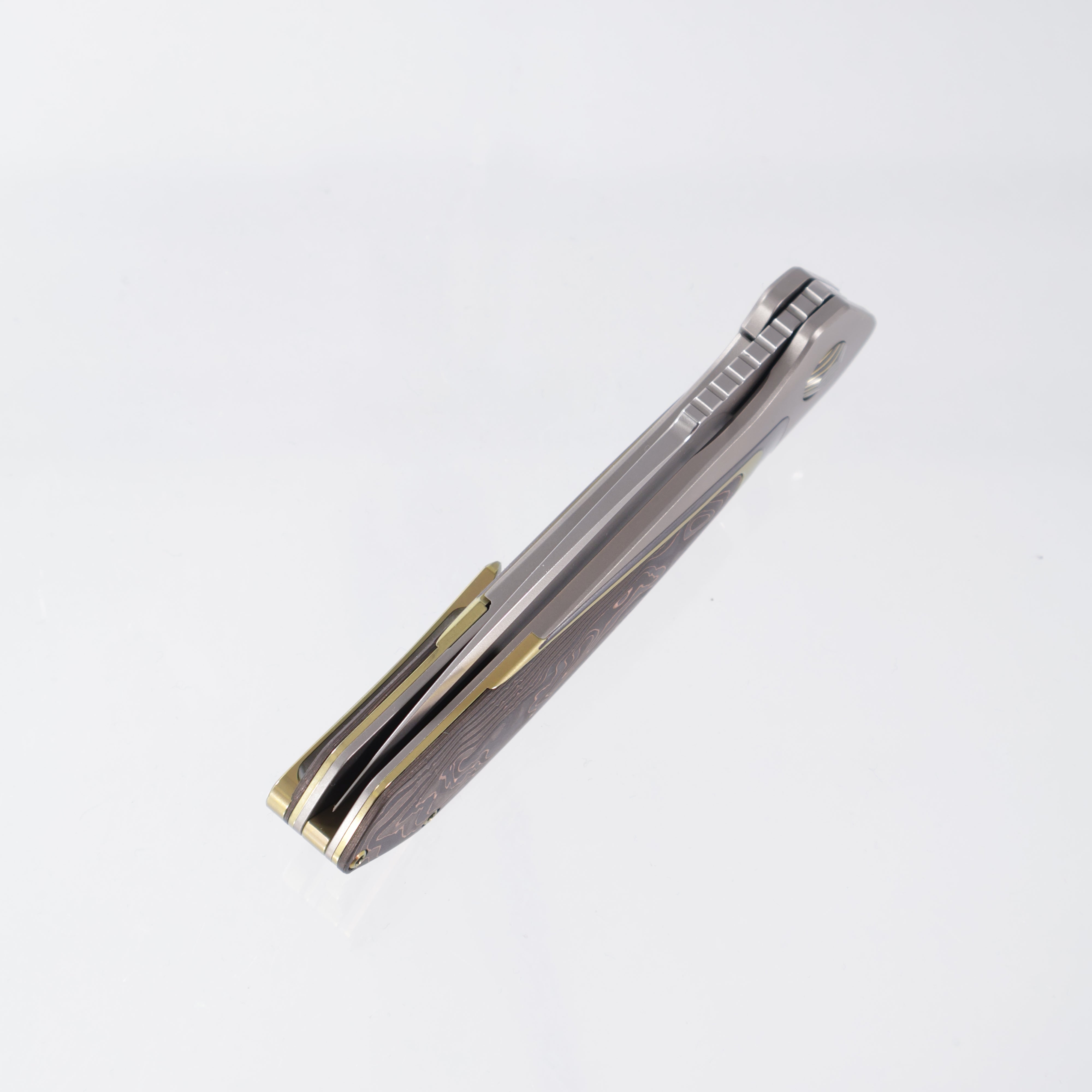 Karbon Smokeshow - M390 Bead Blasted - Ti & Copper CarbonFiber - KARB121