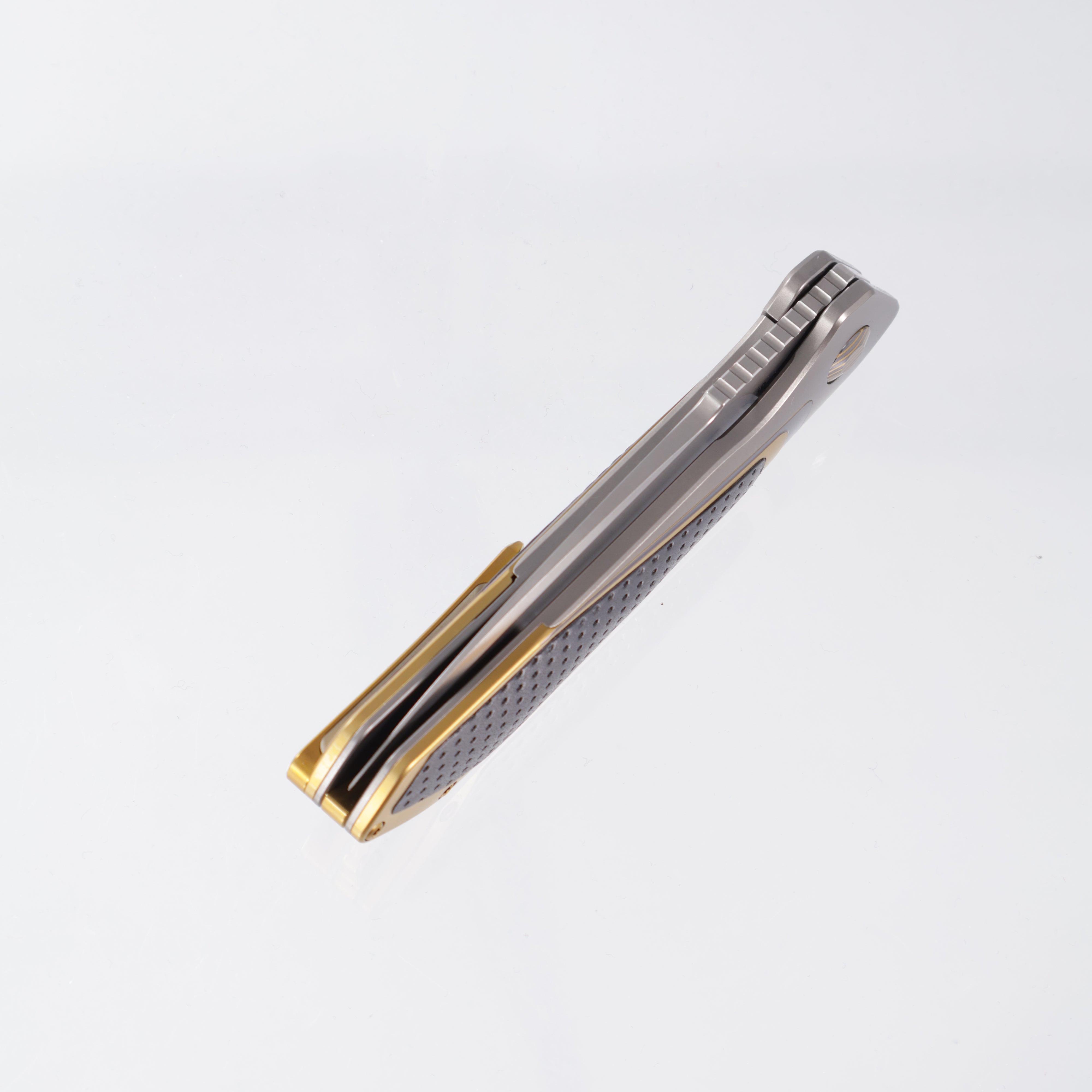 Karbon Smokeshow - M390 Bead Blasted - Ti & Leather - KARB122