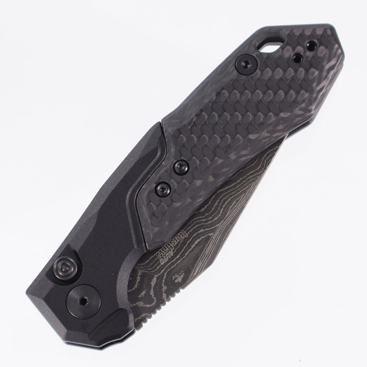 Launch 19 Kershaw Launch 19 - Black Damascus - Carbon Fiber & Black Anodized Alu ...