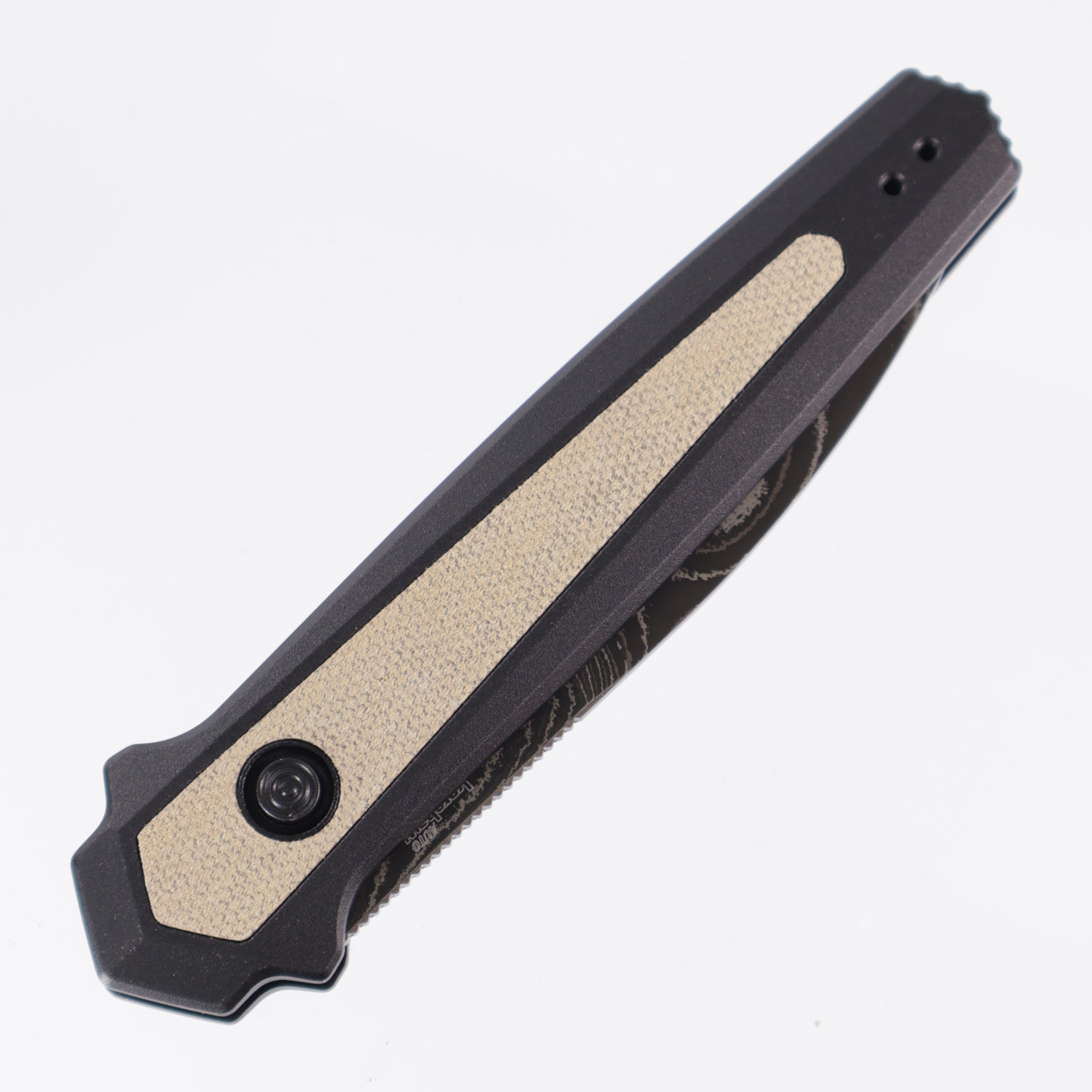 Kershaw Launch 15 - Black Damascus - Black Aluminum & Canvas Micarta Inlays