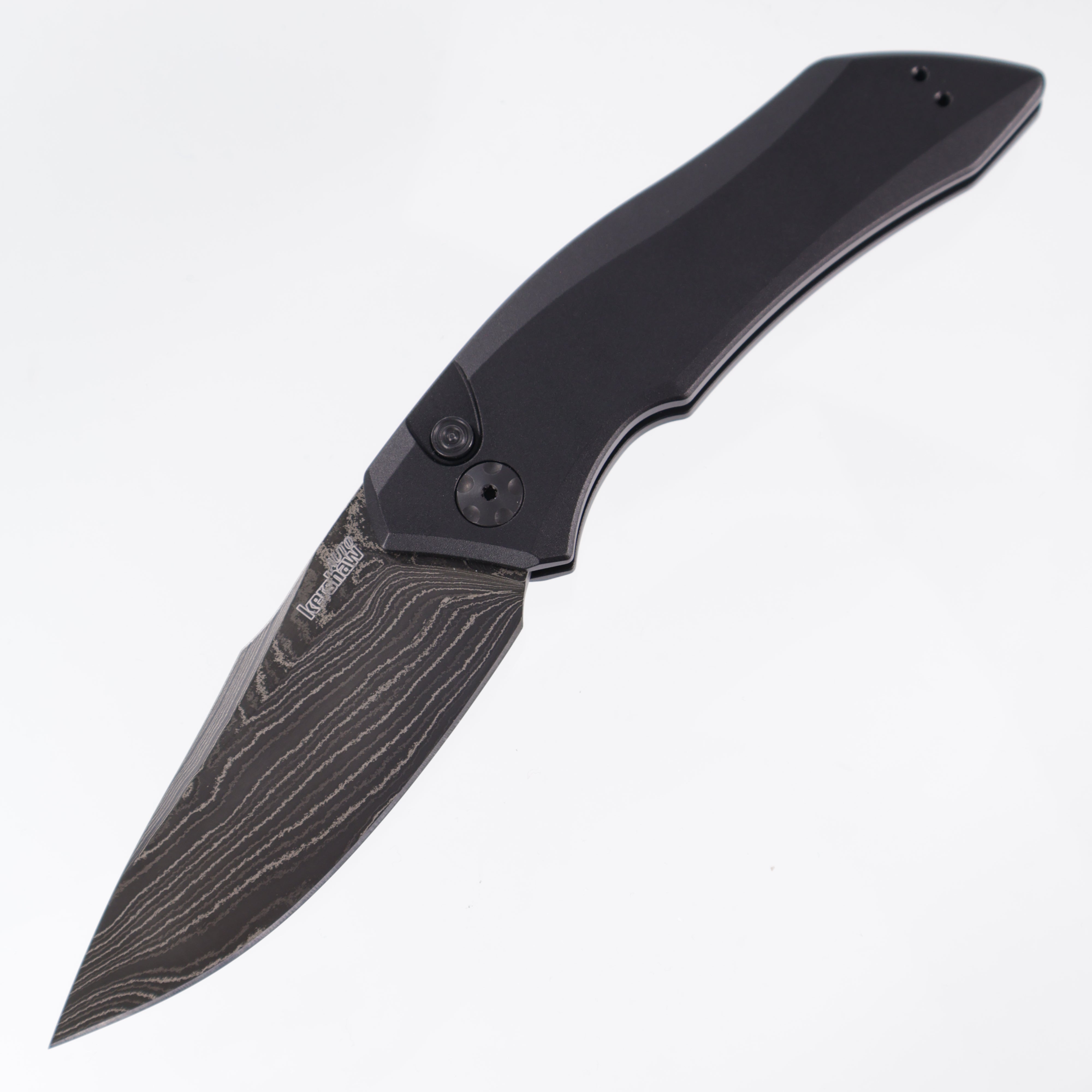 Kershaw Launch 1 - Black Damascus - Black Aluminum - 7100BLKDAM