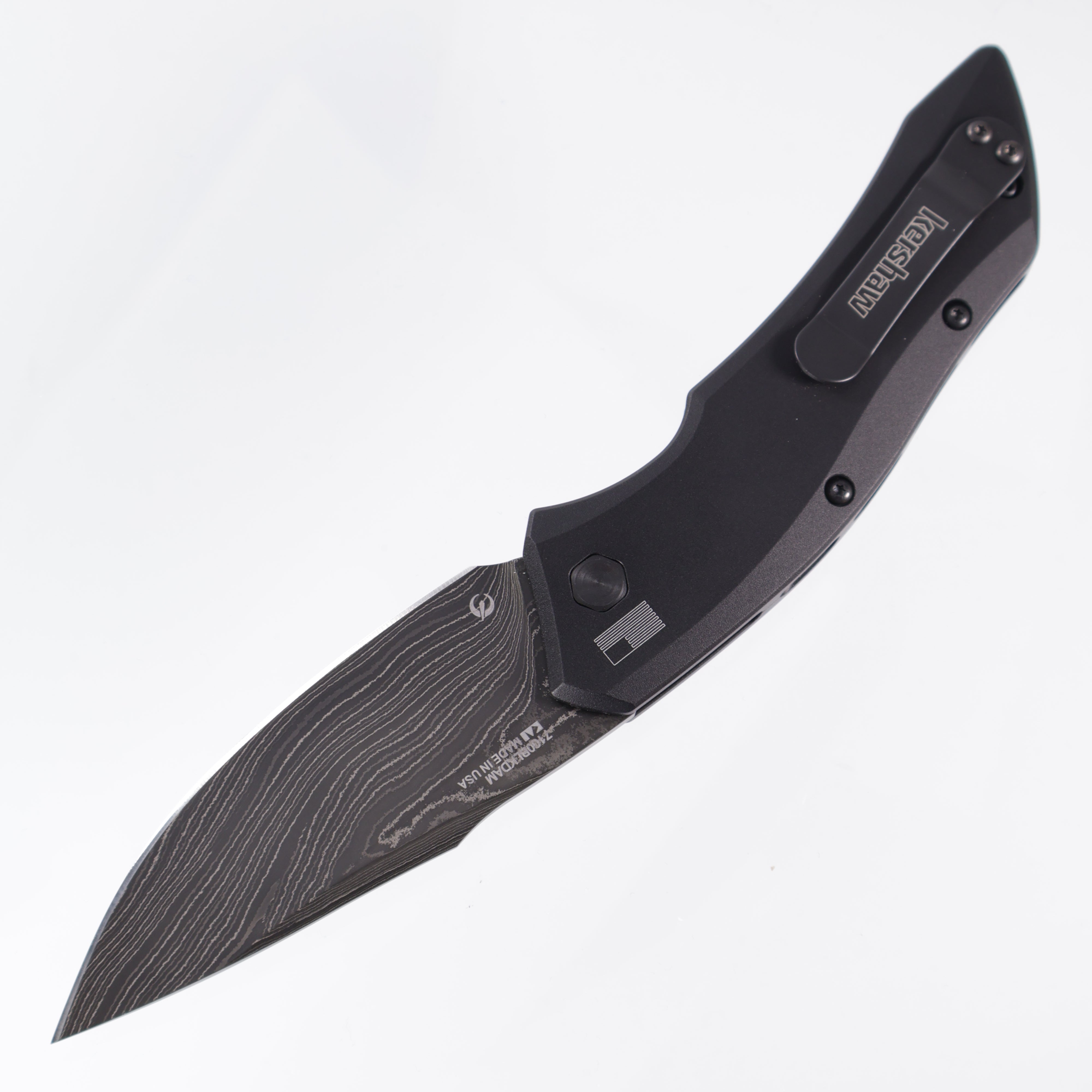 Kershaw Launch 1 - Black Damascus - Black Aluminum - 7100BLKDAM