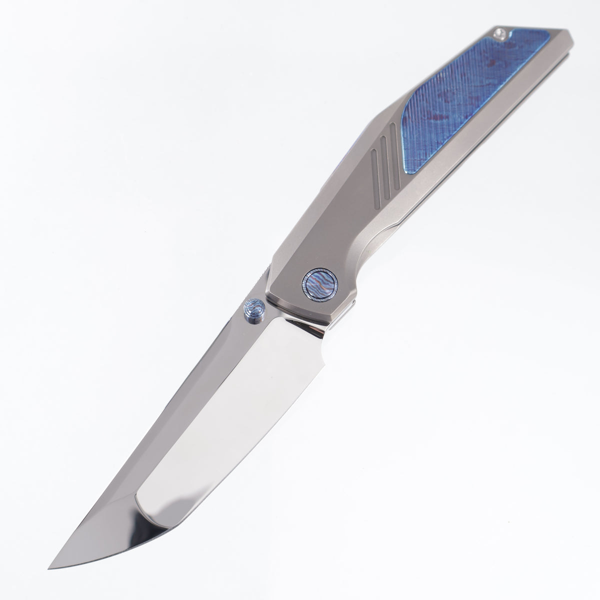Ketuo Raijin - Stonewash Titanium w/ Timascus Inlays, Collars & Backspacer - Mirror Polish M390 - MP