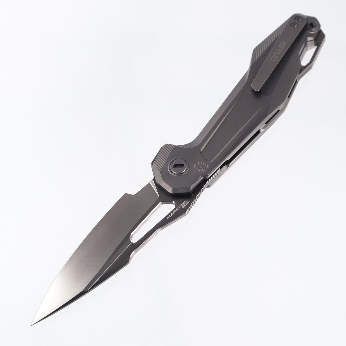 Ketuo Griffin V4 - DLC Titanium w/ Endcut Carbon Fiber Inlays - DLC M390 - /DLC