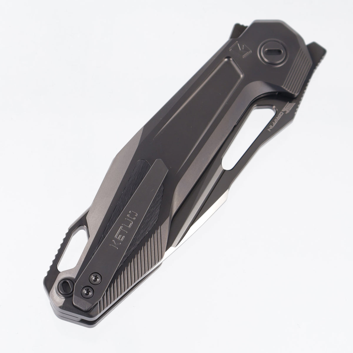 Ketuo Griffin V4 - DLC Titanium w/ Endcut Carbon Fiber Inlays - DLC M390 - /DLC
