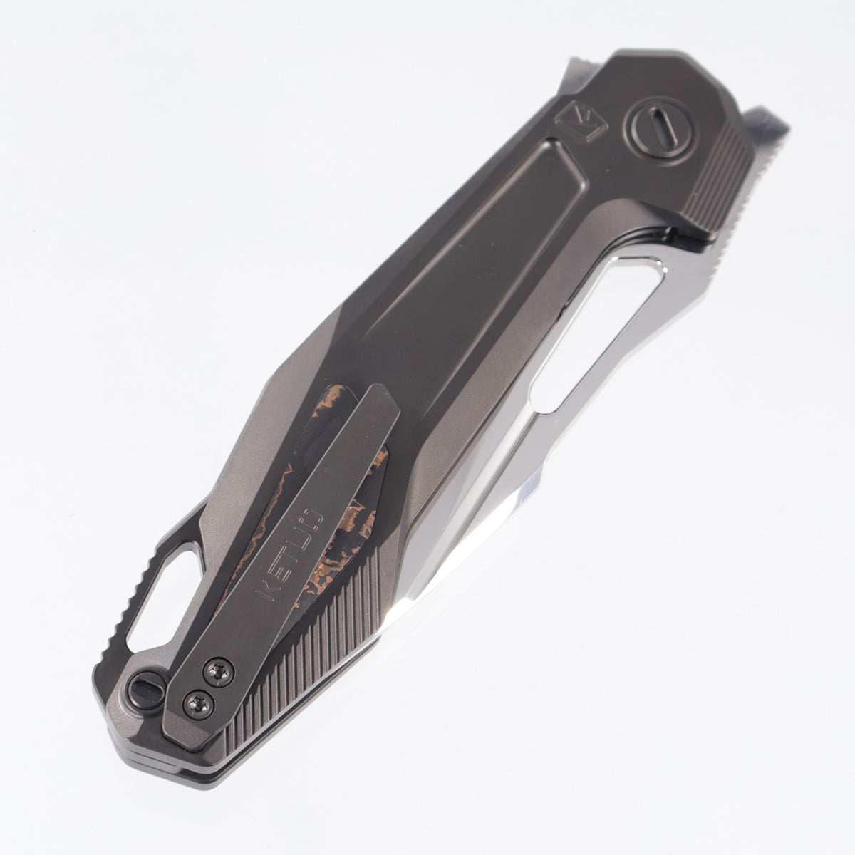Ketuo Griffin V4 - DLC Titanium w/ Copper Carbon Fiber Inlays - Mirror Polish M390 - DLC/MP