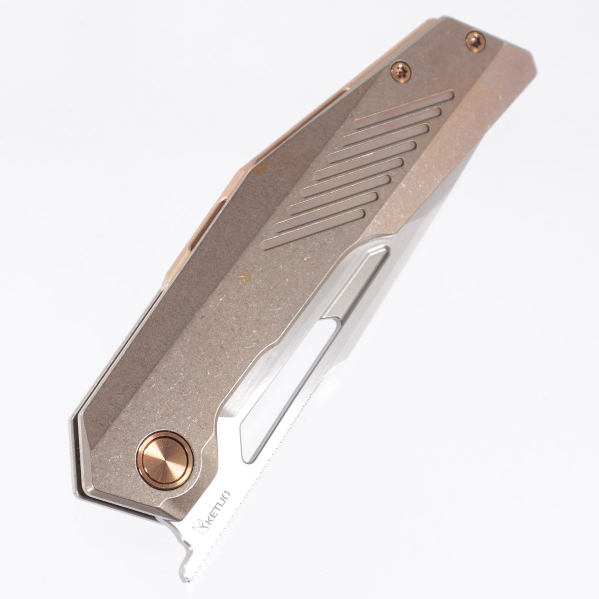 Ketuo Overclock - Bronze Stonewash Titanium w/ Bronze Ti Accents - Hand Rubbed Satin M390 - /S