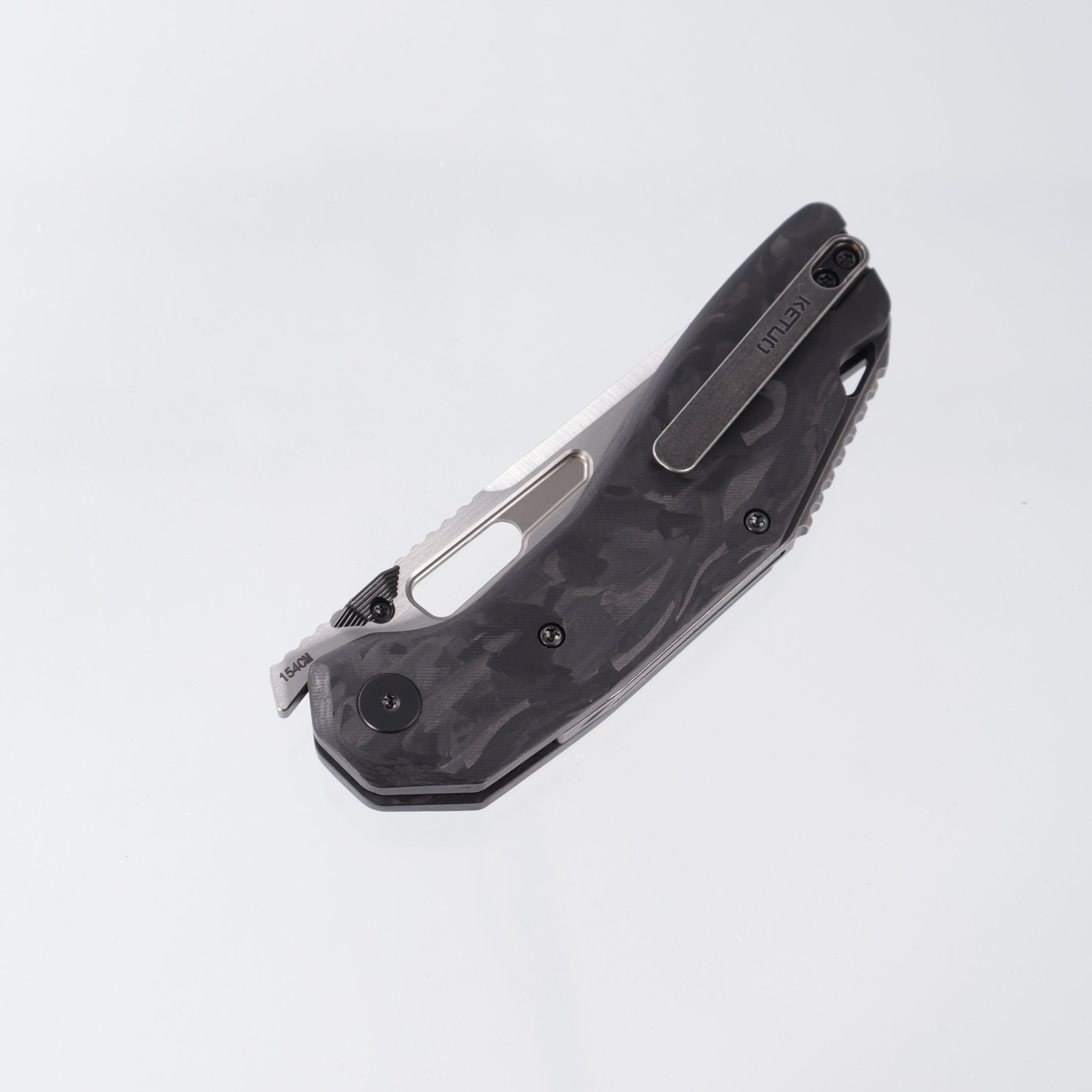Ketuo Yakuza - Satin 154CM - Marbled Carbon Fiber - CF BK/S