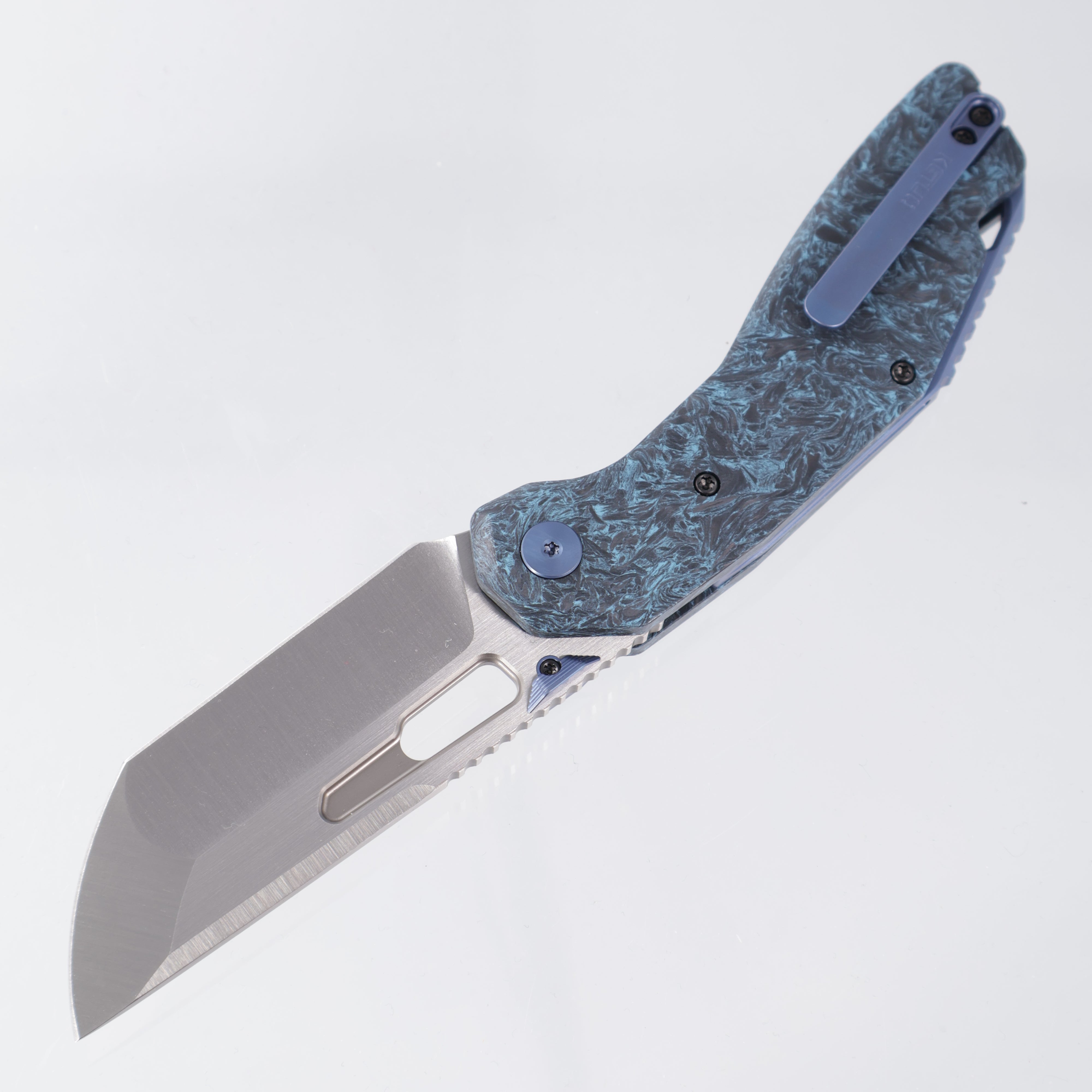 Ketuo Yakuza - Satin 154CM - Blue Marbled Carbon Fiber - CF BL/SW