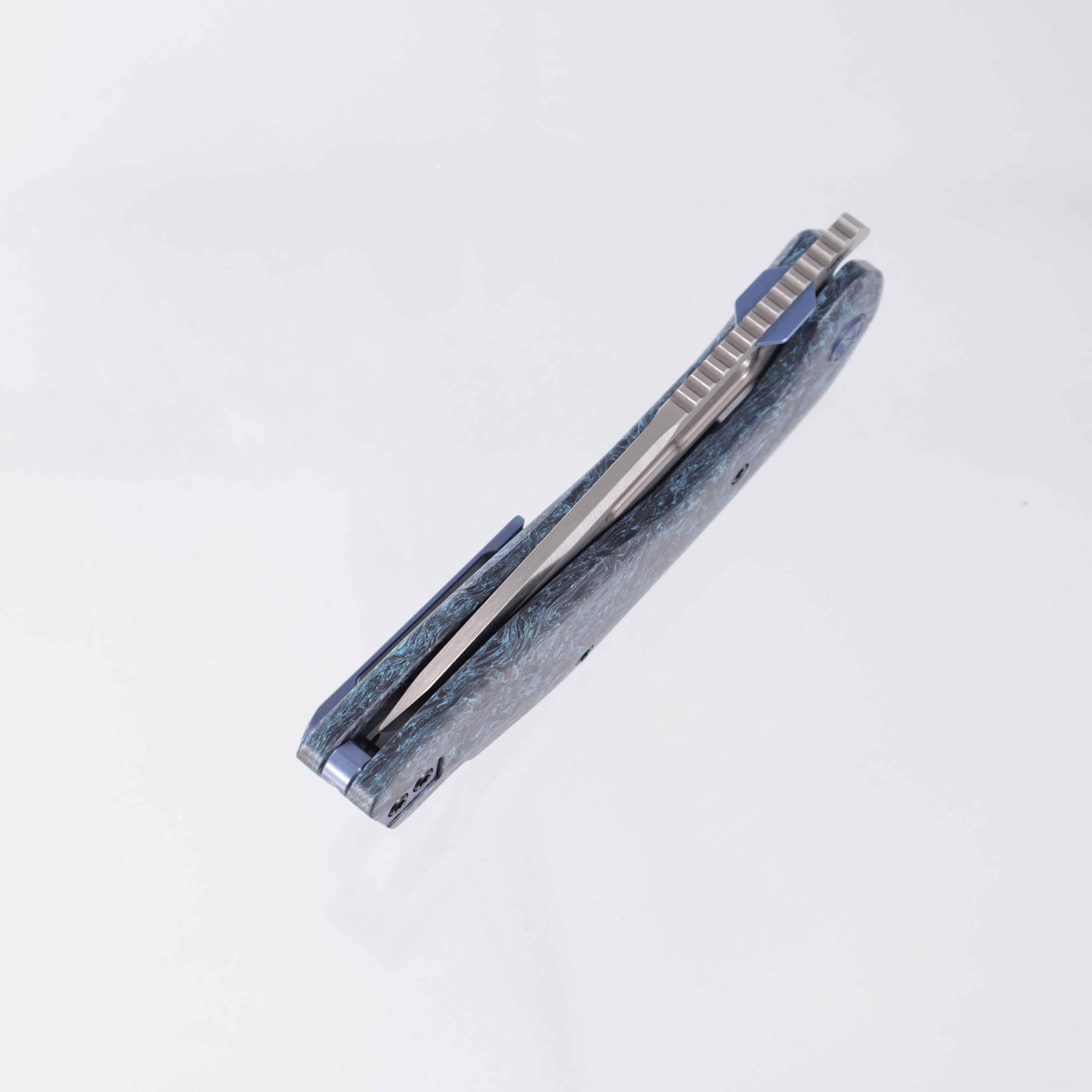 Ketuo Yakuza - Satin 154CM - Blue Marbled Carbon Fiber - CF BL/SW