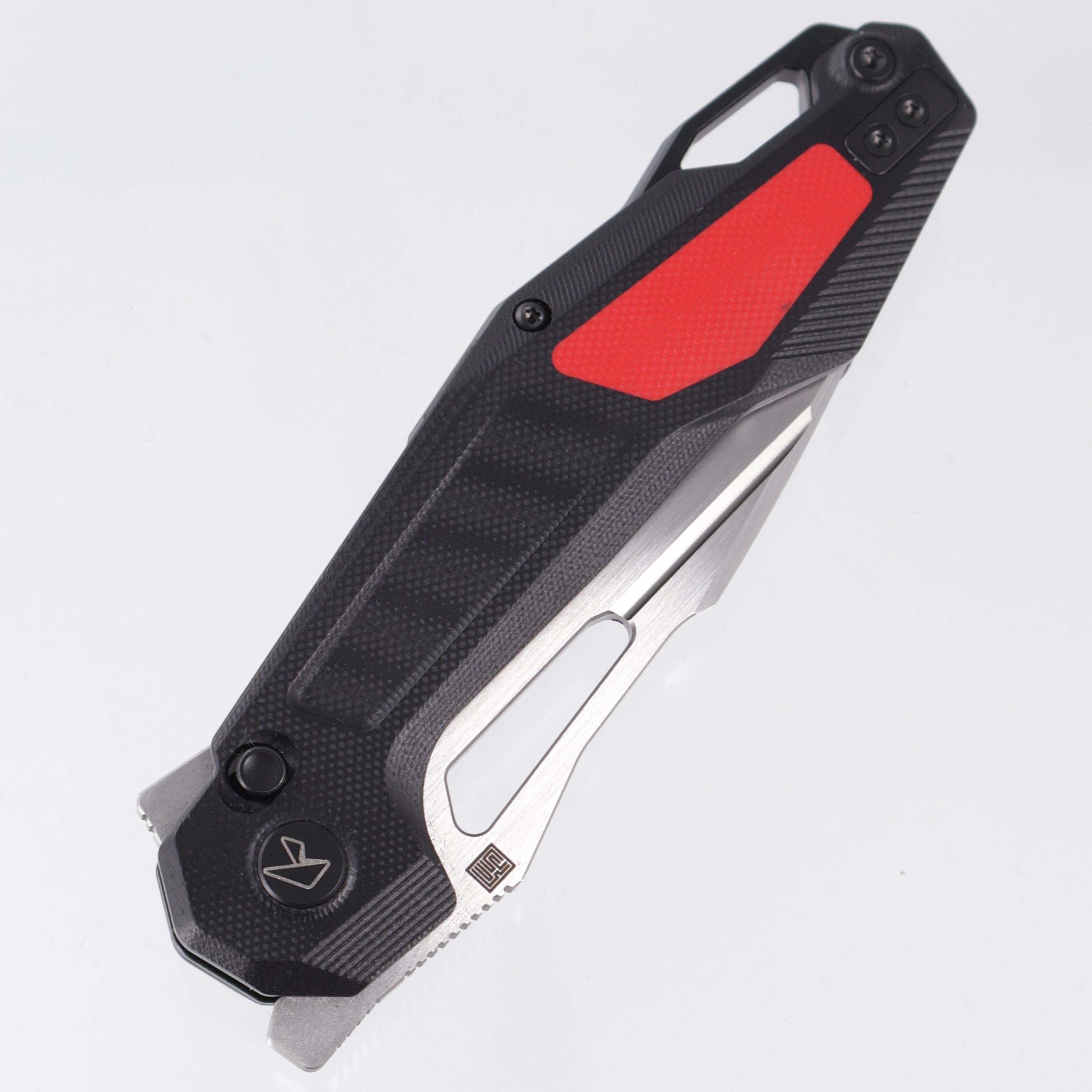 Ketuo Griffin - Black G10 w/ Red G10 Inserts - Hand Rubbed Satin 14C28N - BR/S