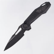Ketuo Griffin - Black G10 w/ Carbon Fiber Inserts - Blackwash 14C28N - BK/SW